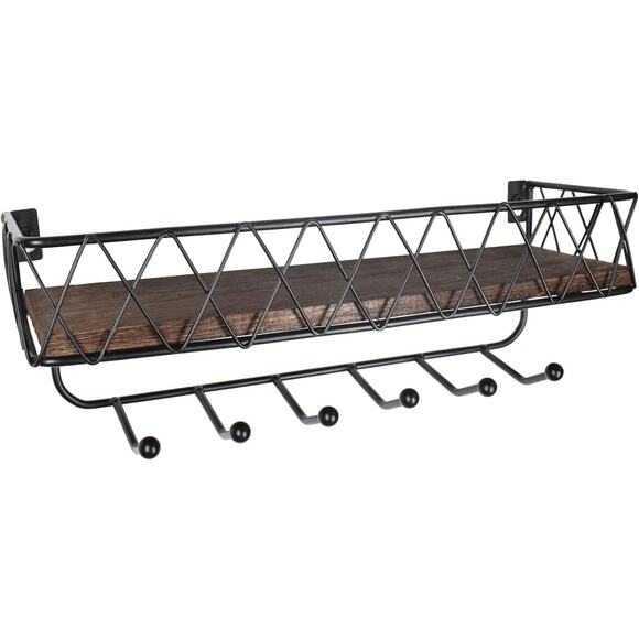 Molaxhome Wall Mounted Storage Shelves, (Brown, W4.9xL13.7) - Picture 1 of 4